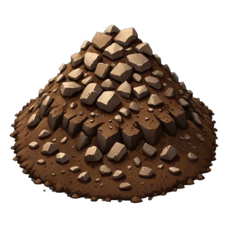 pile of soil with smaller pieces only sticker