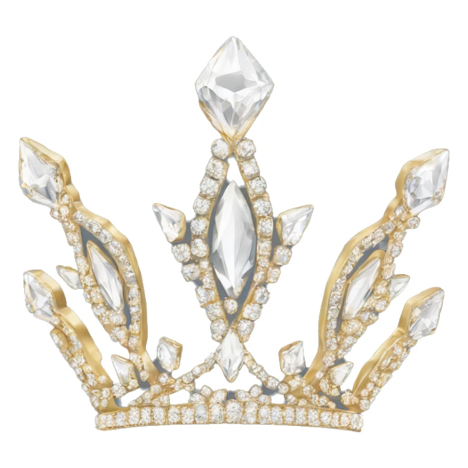 feminine diamond crystal tiara gold dainty sparkle  sticker