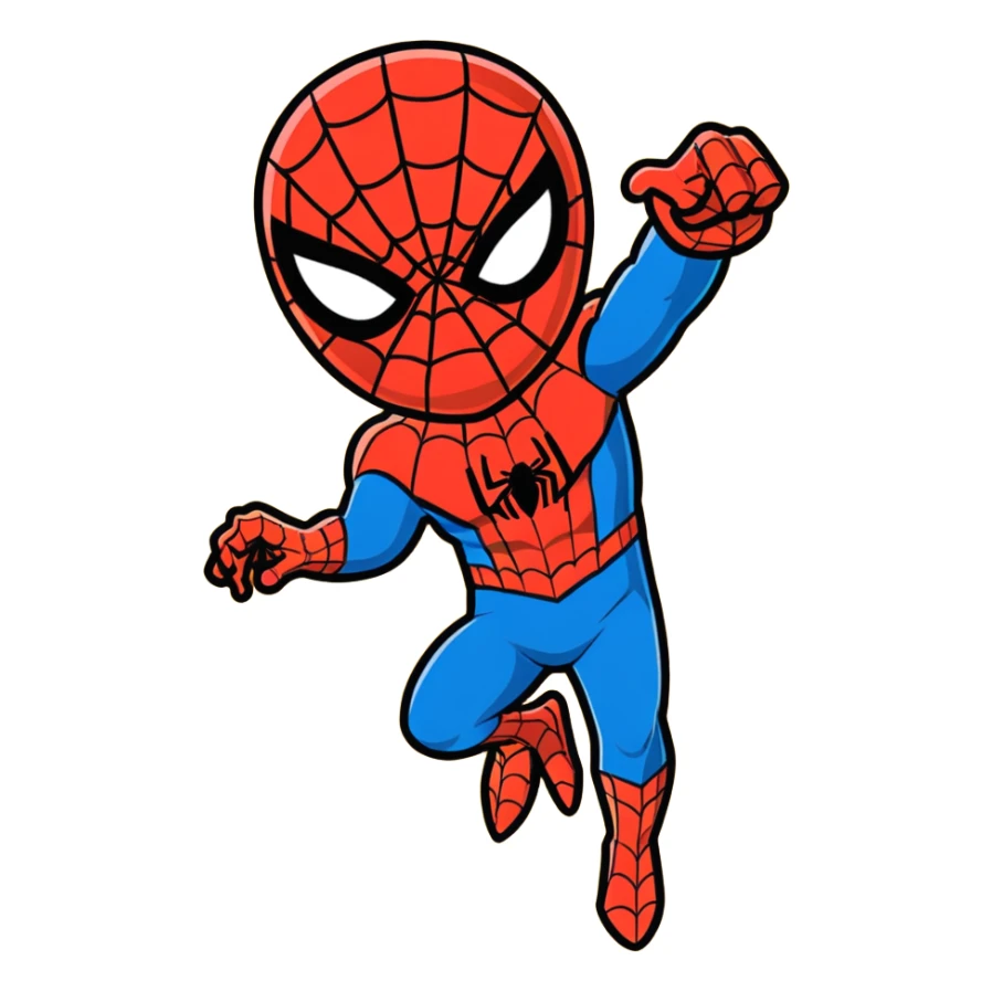 Spider-Man superhero in classic red and blue costume sticker