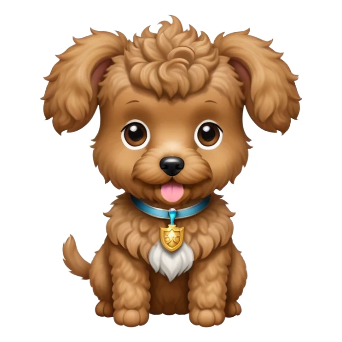terrier mini poodle mix with crest of hair and large ears sticker