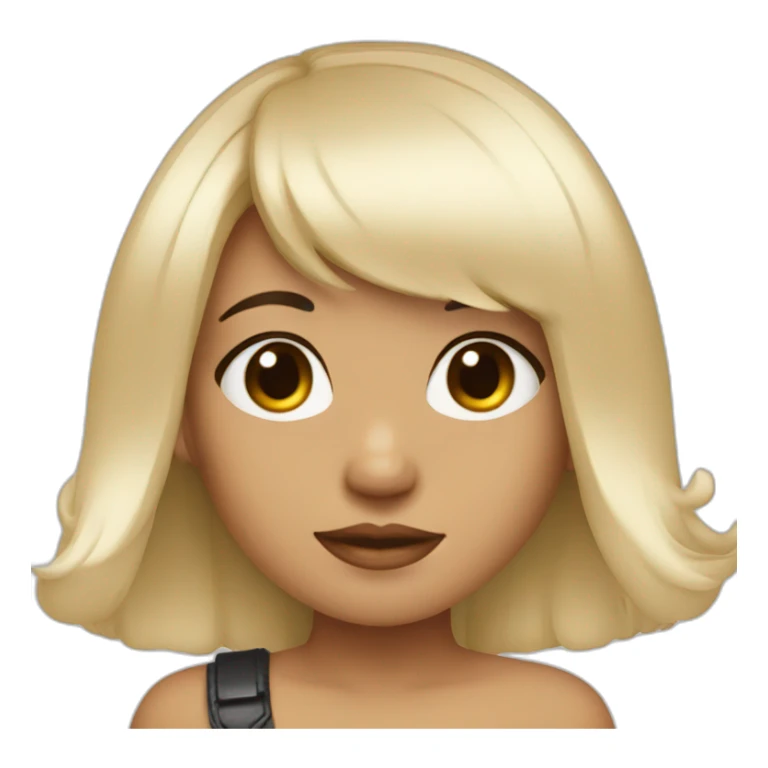 cute girl with black bang hair color sticker