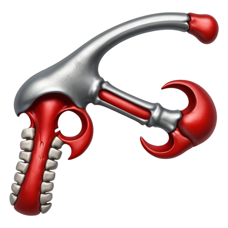 metallic anatomic bones with blood, steel texture, dark dramatic tone, clean background sticker