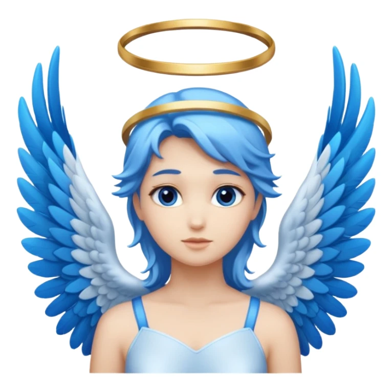 anime style angel with a blue halo and blue wings sticker