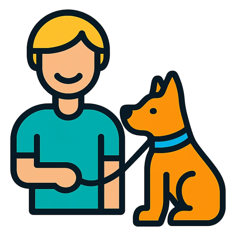 A simple emoji of a person keeping a pet sticker