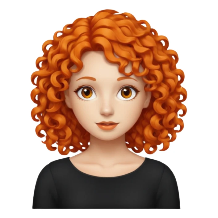 Woman with Orange Curly Hair – Shoulder-length orange curls.




 sticker