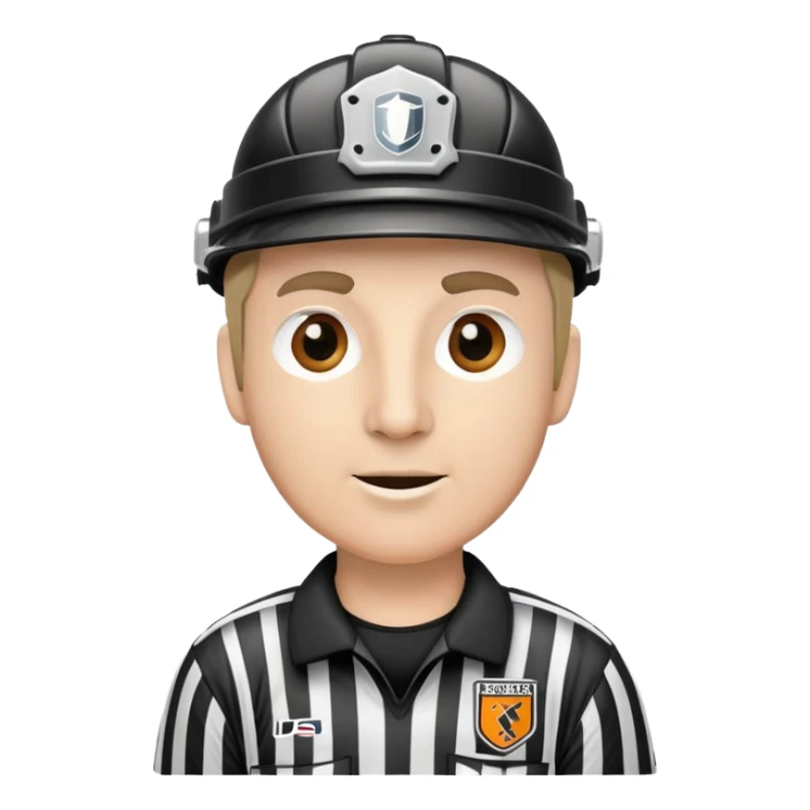 Hockey referee with helmet and visor  sticker
