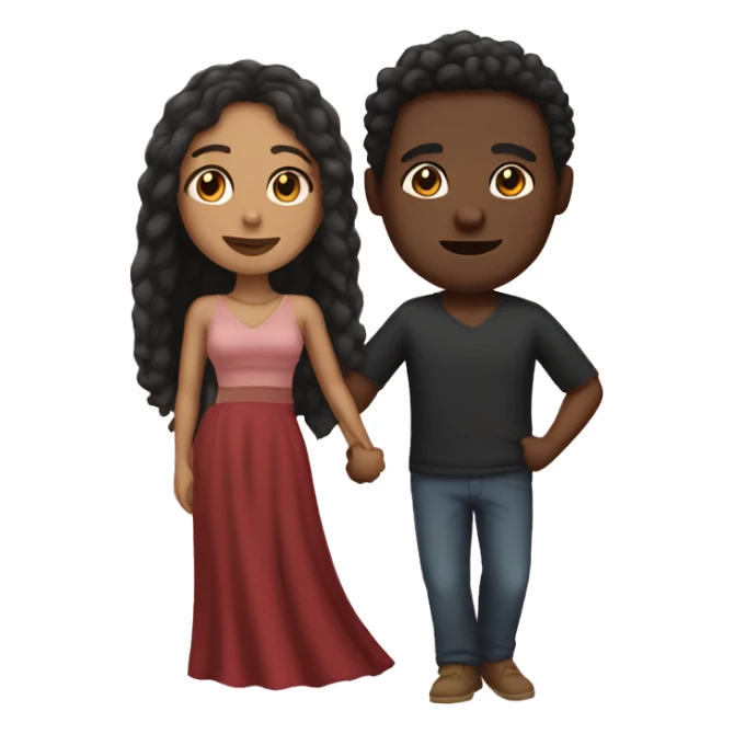 Lightskin man with a dark skin woman in love  sticker