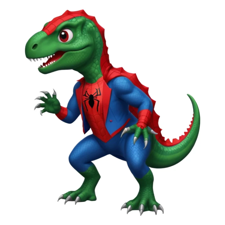 dinosaur in Spiderman costume  sticker