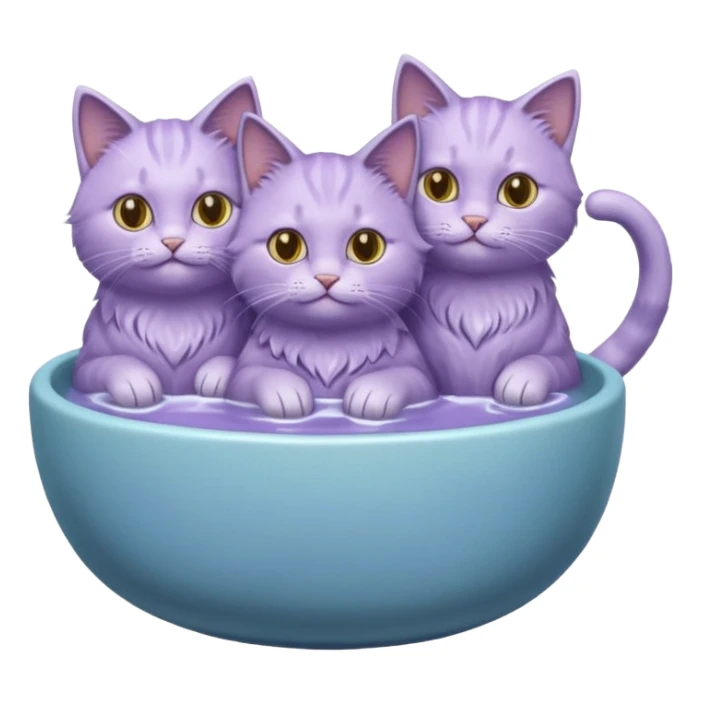 three lilac cats drinking water from a bowl sticker