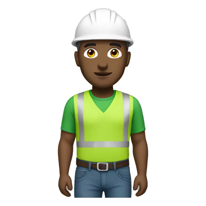 architect with white helmet and green shirt sticker