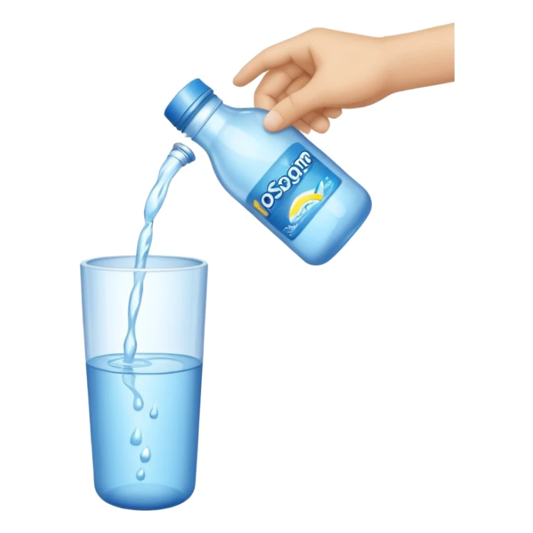 pouring out a bottle of water sticker
