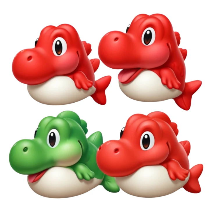 yoshi vers cute plus mignon comme la troisième image mais avec un coco rouge et blanc sticker
