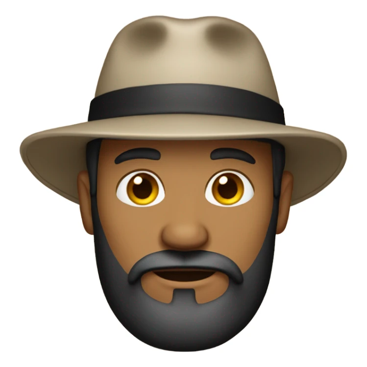 Tan white man with a beard and a backwards black hat sticker