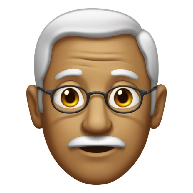 Old man with a eggplant on his cheek sticker