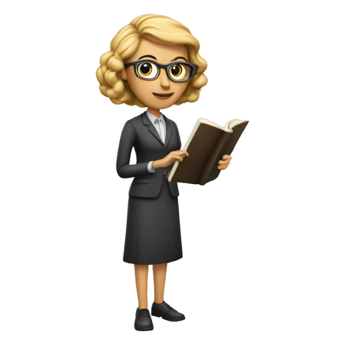 Teacher woman with a book and a pointer  sticker