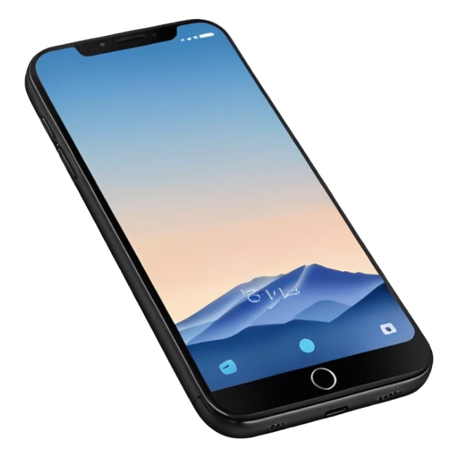 A modern smartphone with a clean screen and rounded edges, shown from the front. No interface, minimal detail sticker