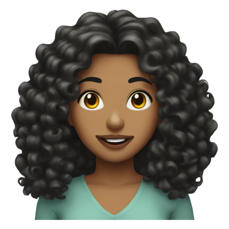 Stacey girl black hair curly Big mouth  sticker