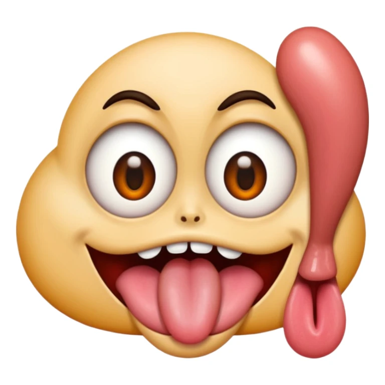 Crazy eyes with tongue sticking out sticker