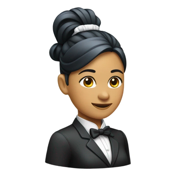female butler with hair in ponytail sticker