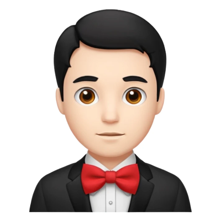 siyah saçlı krımızı papyonlu adam sticker