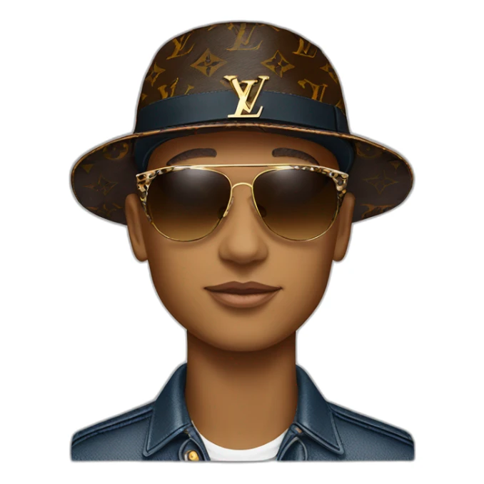 Only Louis Vuitton cap and sunglasses sticker