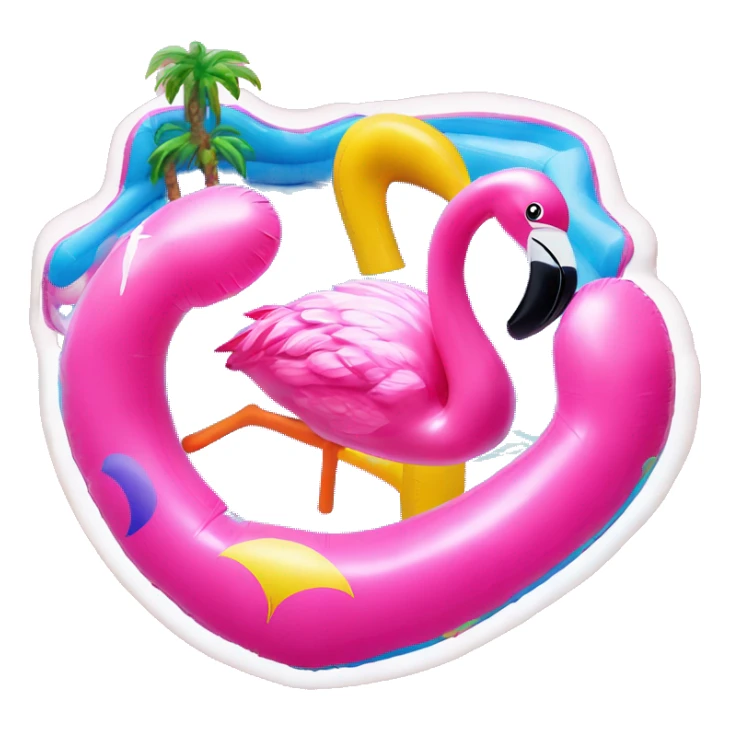 lisa frank flamingo inflatable pool toy sticker