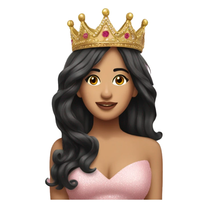 Reina leticia cabello rosa con su corona sticker