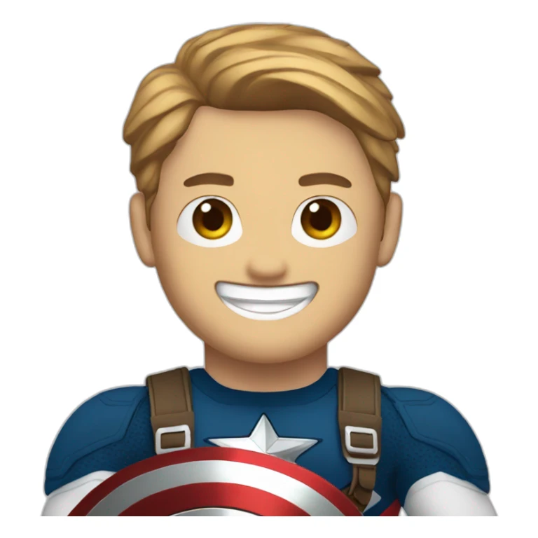 Captain America holding his shield smiling and wearing socks sticker