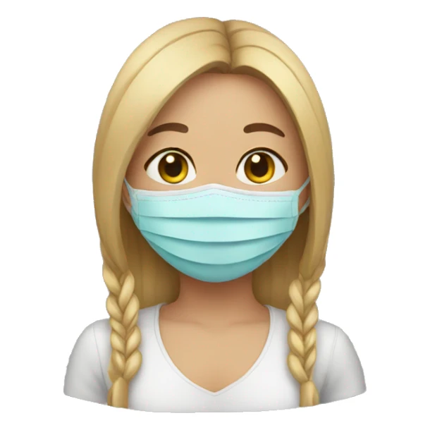 a girl with a mask on her face sticker