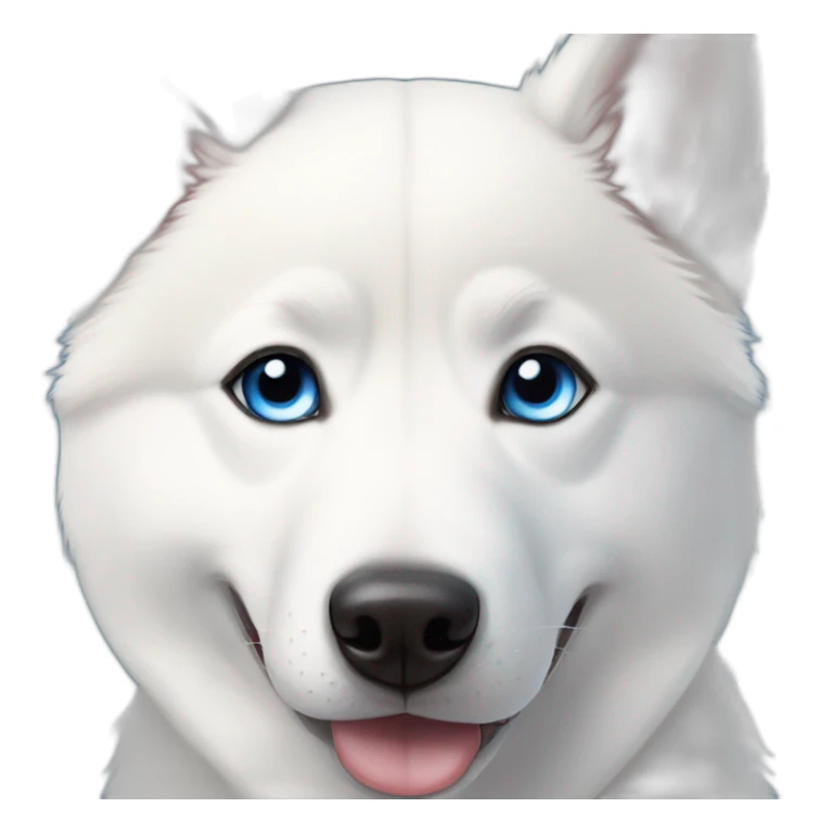 White Siberian husky smile  blue eyes sticker