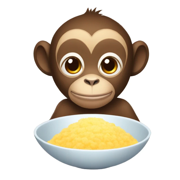 monkey with a bowl of fufu sticker