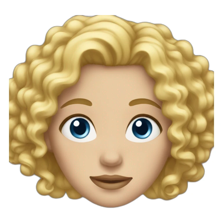 A woman with blond hair curly and blue eyes sticker
