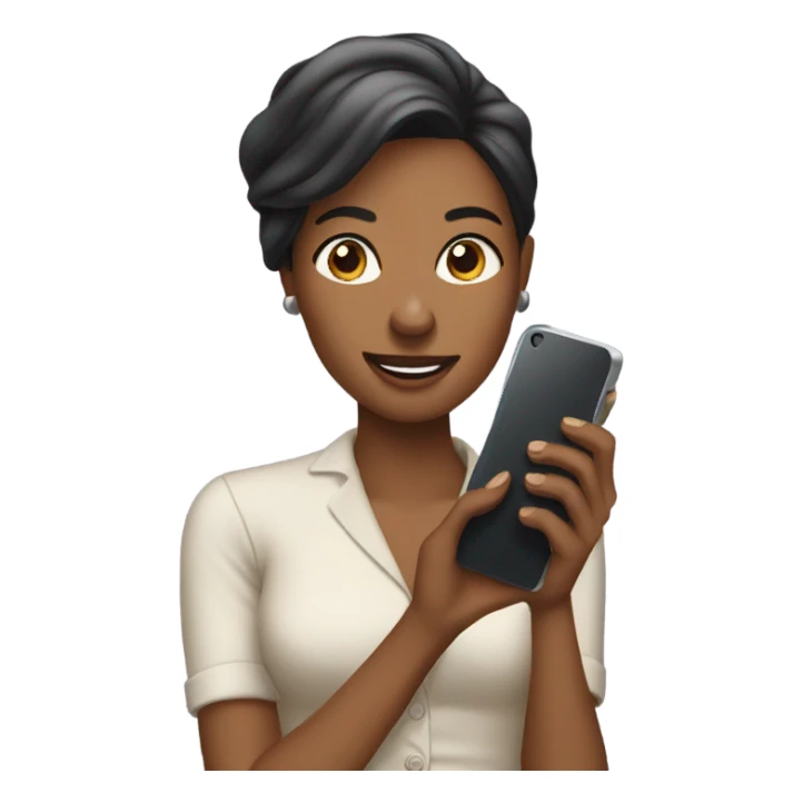 woman talking on the phone and holding another phone in her hand sticker