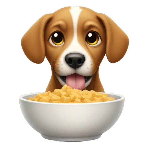 Dog eating out of a bowl sticker