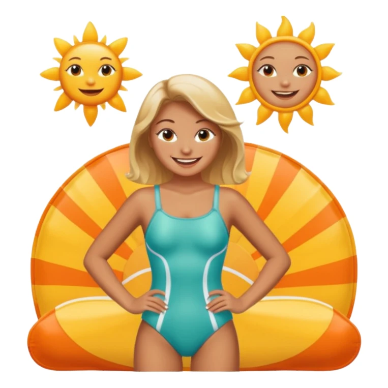 Retro swimsuit with girl sticker