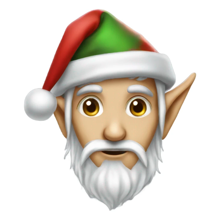 rogue male elf fantasy wearing santa hat sticker