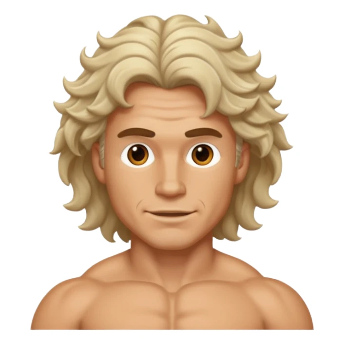 muscular white man with wavy hair sticker