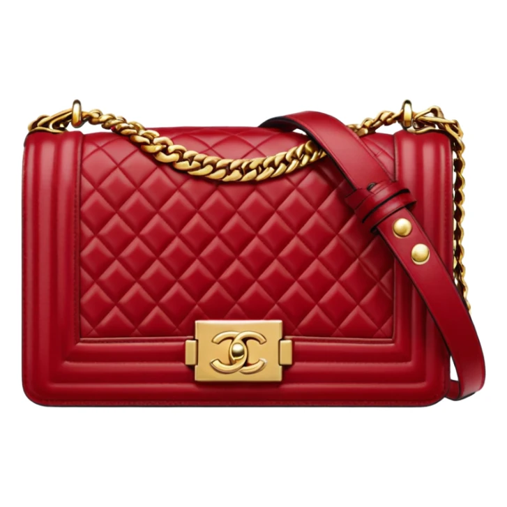 chanel le boy dark red bag gold hardware sticker