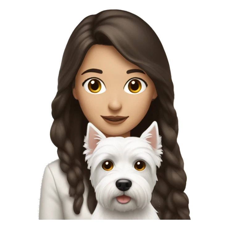 Brunette girl with westie sticker