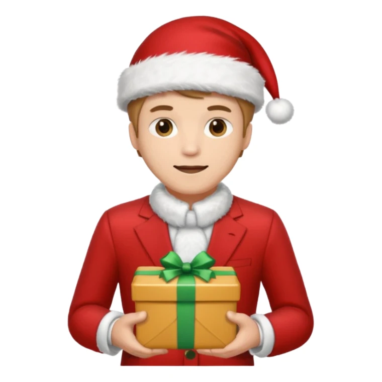 a man in red suits with christmas hat sticker