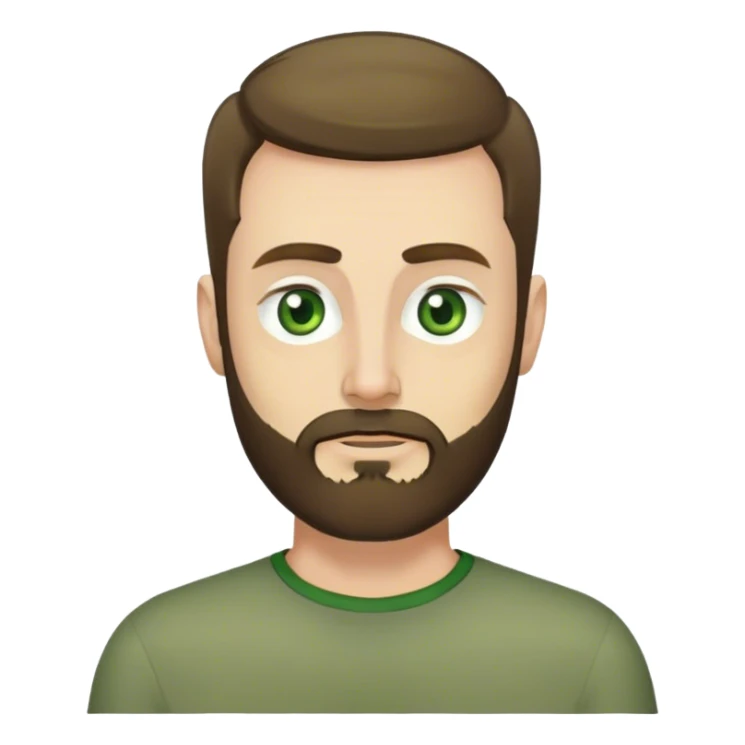 Thin white guy with beard and widows peak and green eyes and large pointy nose in olive green long sleeve  sticker