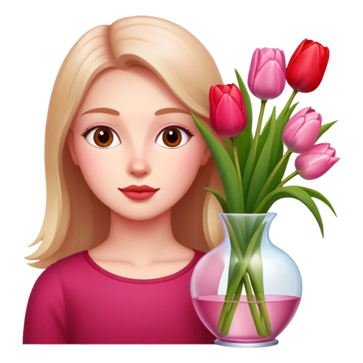 Girl with tulips  sticker