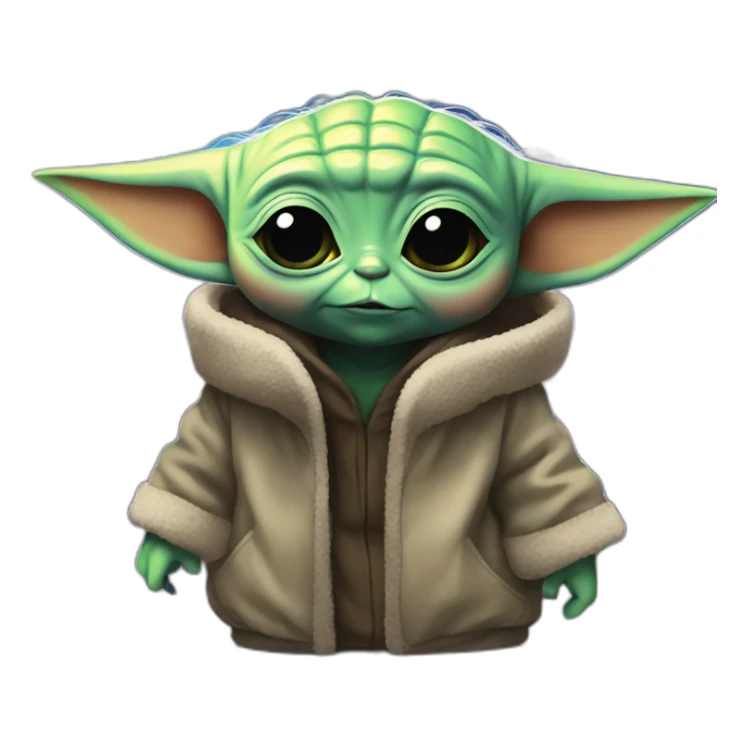 baby yoda at a rave sticker