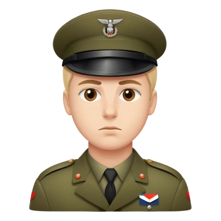 photorealistic serious french soldier sticker