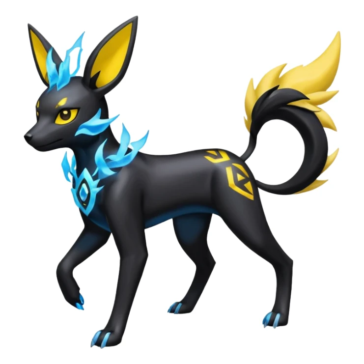 Houndoom-Electrike-Jolteon-Umbreon-Fakémon-hybrid-creature (full body)  sticker
