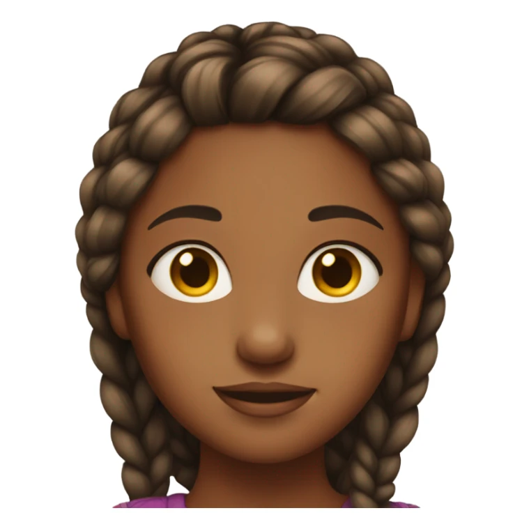 Dark Brown skin girl with braids sticker