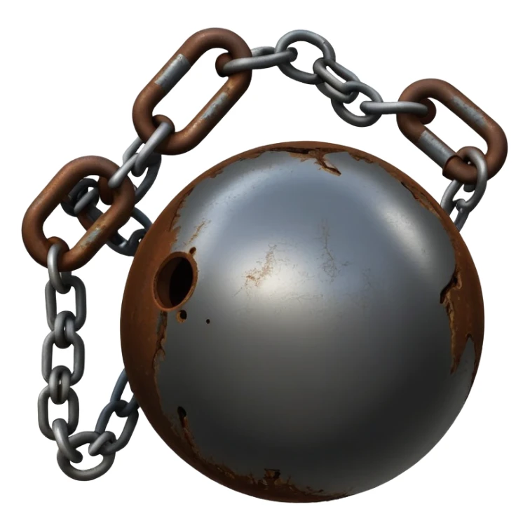 Ball and chain sticker