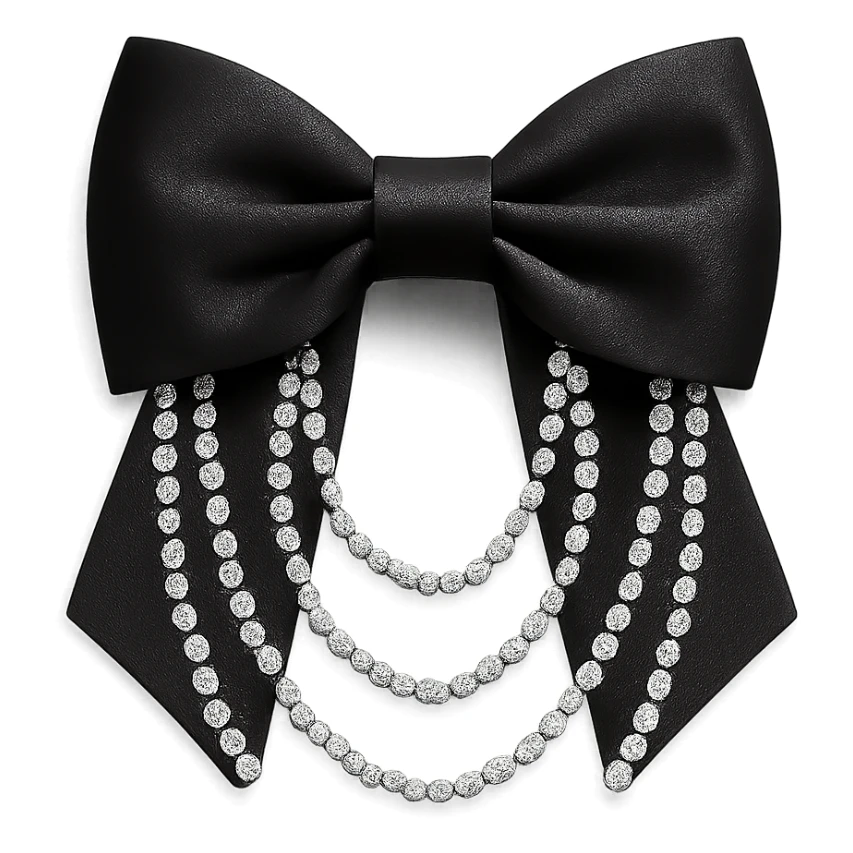 kpop idol bow tie with crystal chains, fashionable sticker