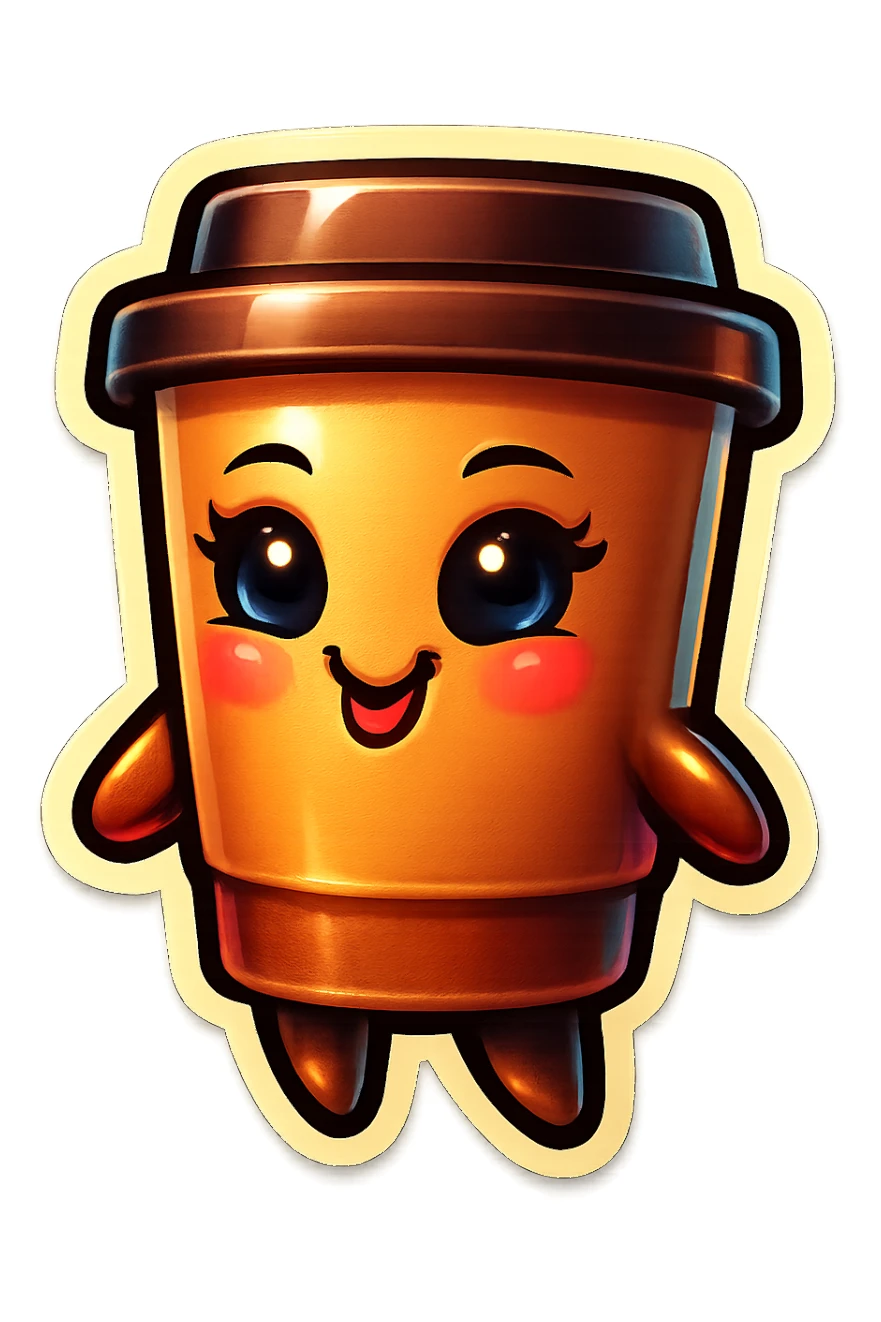 Tall coffee cup, sexy, flirty sticker