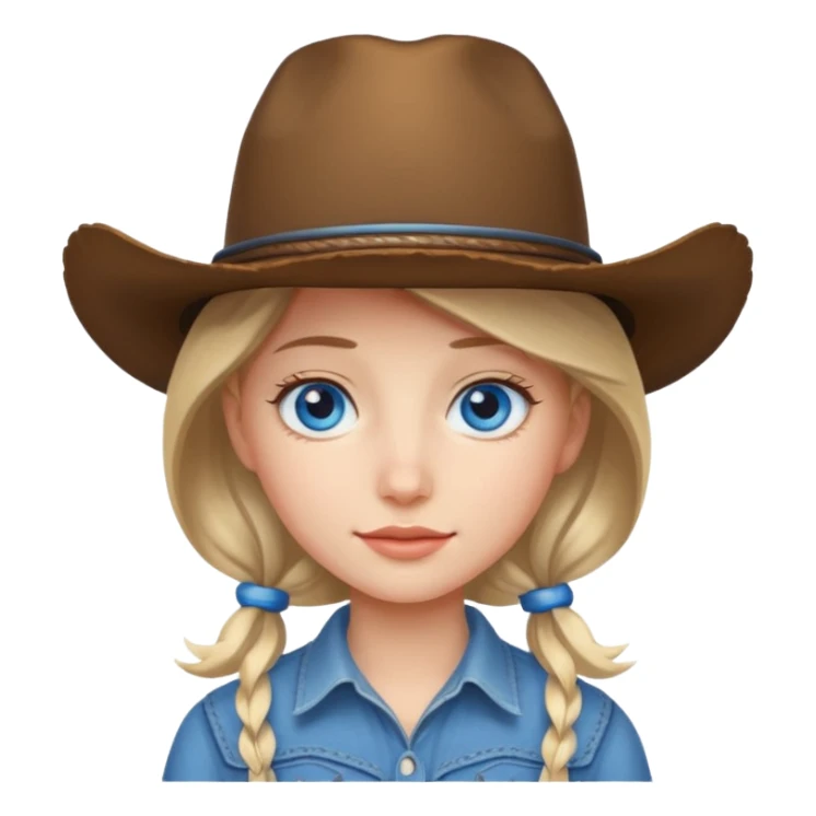 Girl with cowboy hat with blue eyes sticker